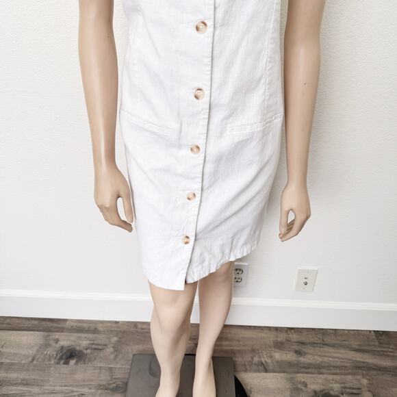 [Abercrombie & Fitch] White Square Neck Button Front Linen Mini Dress XXL Tall - Picture 6 of 12